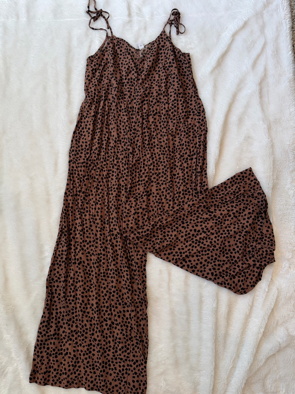 Old Navy Brown Spotted Wide-Leg Jumpsuit